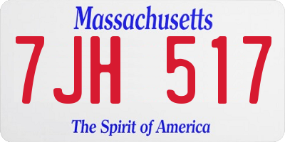 MA license plate 7JH517