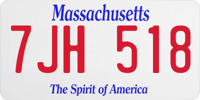MA license plate 7JH518