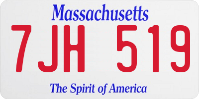 MA license plate 7JH519