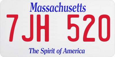MA license plate 7JH520