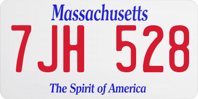 MA license plate 7JH528