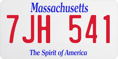 MA license plate 7JH541