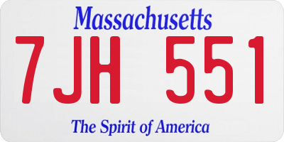 MA license plate 7JH551