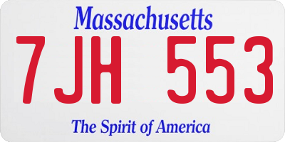 MA license plate 7JH553