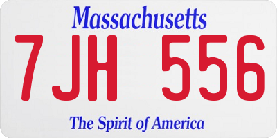 MA license plate 7JH556
