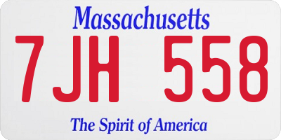 MA license plate 7JH558