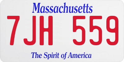 MA license plate 7JH559