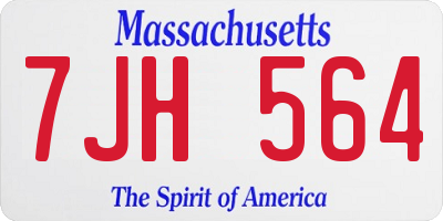 MA license plate 7JH564