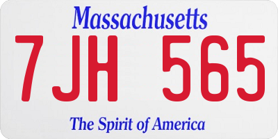 MA license plate 7JH565