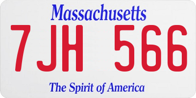 MA license plate 7JH566
