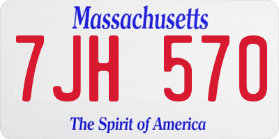 MA license plate 7JH570