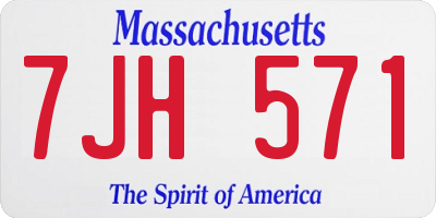 MA license plate 7JH571