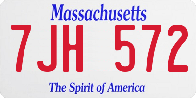 MA license plate 7JH572