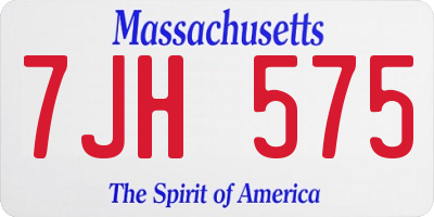 MA license plate 7JH575