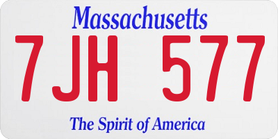 MA license plate 7JH577