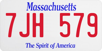 MA license plate 7JH579