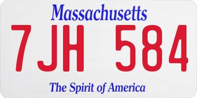 MA license plate 7JH584
