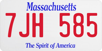 MA license plate 7JH585
