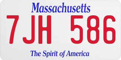 MA license plate 7JH586