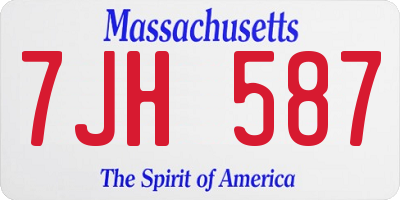 MA license plate 7JH587