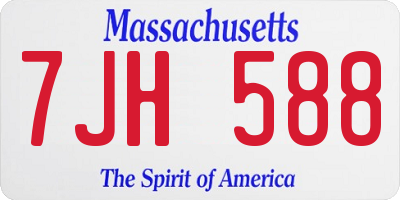 MA license plate 7JH588