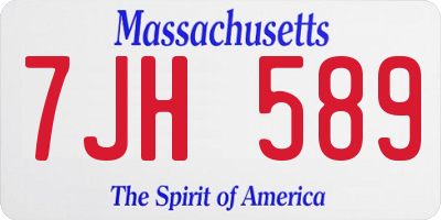 MA license plate 7JH589