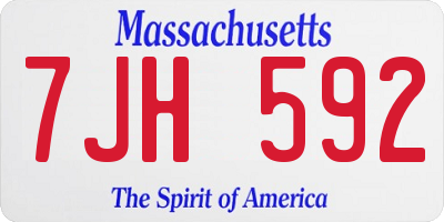 MA license plate 7JH592
