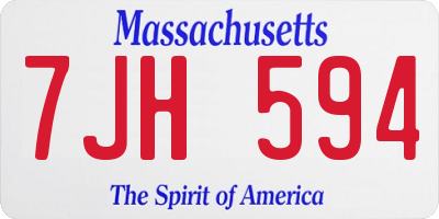 MA license plate 7JH594