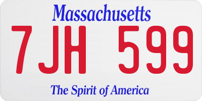 MA license plate 7JH599