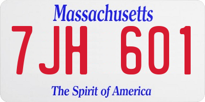 MA license plate 7JH601