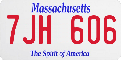 MA license plate 7JH606