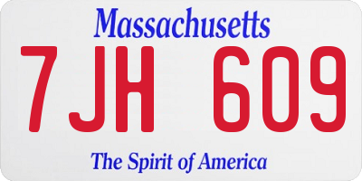 MA license plate 7JH609