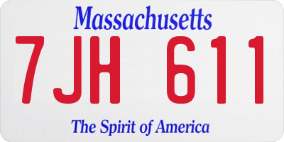 MA license plate 7JH611