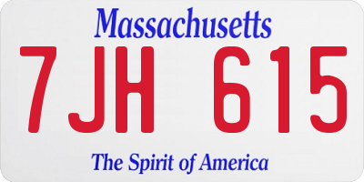MA license plate 7JH615