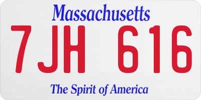 MA license plate 7JH616