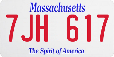 MA license plate 7JH617