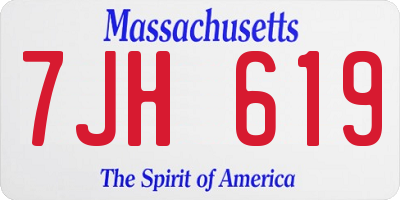 MA license plate 7JH619