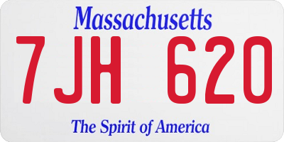 MA license plate 7JH620