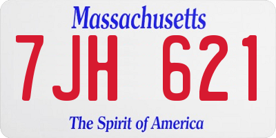 MA license plate 7JH621