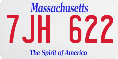 MA license plate 7JH622