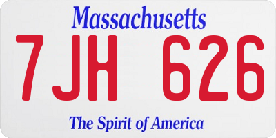 MA license plate 7JH626