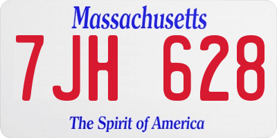 MA license plate 7JH628