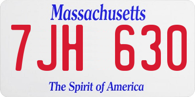 MA license plate 7JH630