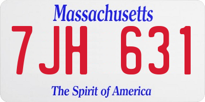 MA license plate 7JH631