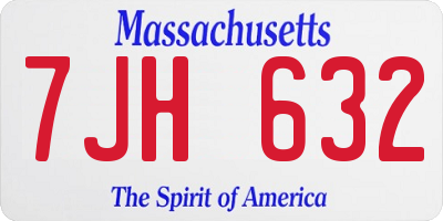 MA license plate 7JH632