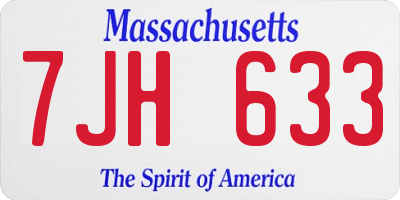 MA license plate 7JH633