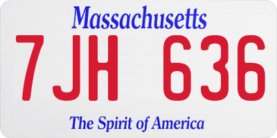 MA license plate 7JH636