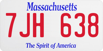MA license plate 7JH638