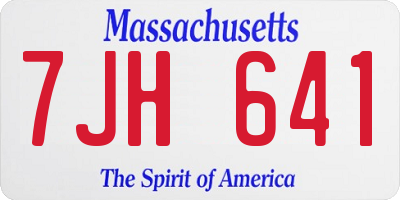 MA license plate 7JH641