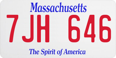 MA license plate 7JH646